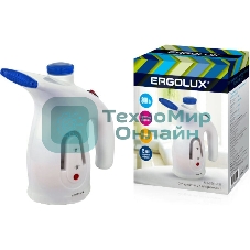 Отпариватель Ergolux ELX-GS01-С35 белый/синий, 800 Вт, 98 г/мин, 200 мл