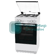 Плита комбинированная Gorenje GK5A21WH белый, конфорок 4 газовых, духовка 68 л, 50 см x 85 см x 59.4 см