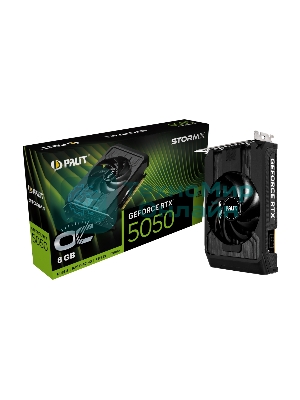 Видеокарта Palit GeForce RTX 5050 StormX OC, NVIDIA RTX 5050, 8 ГБ GDDR6, 128 бит, PCI-e 5.0, 1xHDMI, 3xDP, 2617 МГц