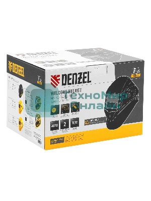 Щиток защитный лицевой (маска сварщика) Denzel F8, см. окно 100х50, Real Color, DIN 4-8/9-13