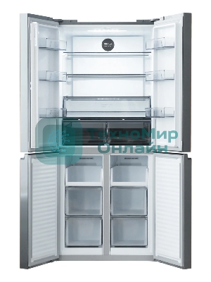 Холодильник Centek CT-1744 бежевый трехкамерный 267/148л морозилка снизу, No Frost, Side by Side