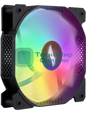 Вентилятор для корпуса 1STPLAYER F7R Black F7R-BK 120mm, 600-1800rpm, 56.34CFM, 36.99dBa, BULK
