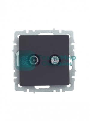 Розетка телевизионная двойная TV+SAT IEK BRITE РТВ/РСп12-БрГ графит