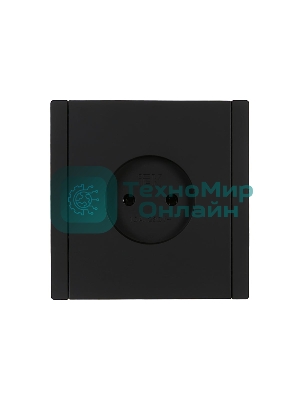 Розетка 1-м СП FORTE&PIANO FP118 10А без заземл. без защ. шторок винт. крепл. черный IEK FP-R10-10-K02
