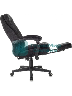 Кресло руководителя Бюрократ T-9950MSG-F Fabric черный Light-20, крестов. пластик, подст. для ног