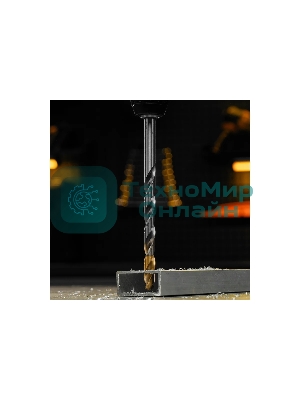 Сверло спиральное по металлу Denzel 12 x 205 мм, Р6М5, Golden Tip, удлиненное