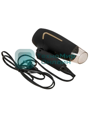 Фен Zelmer TRAVEL ZHD8321 черный/золотистый, 1600 Вт, компактный