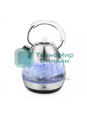 Чайник электрический BQ KT1737G стальной. Чайник, Мощность: 2200 Вт, Объем: 1.7 л