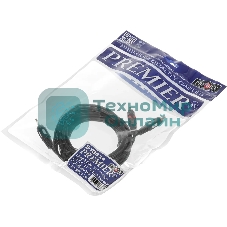 Кабель-переходник акустический Premier 5-134 Jack 3.5 (m)/2хRCA (m) 3м. позолоч.конт. черный