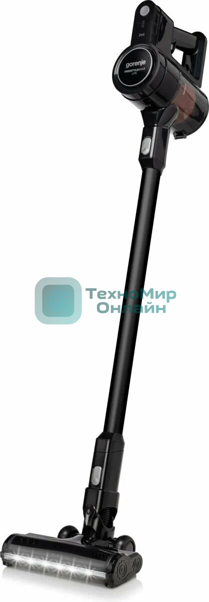 Пылесос вертикальный Gorenje SVC216FMLBKII черный, питание от аккумулятора, 25 Вт, уборка сухая, пылесборник 0.5 л, работа от АКБ max - 45 мин