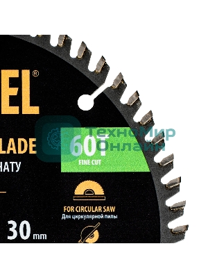 Пильный диск по ламинату Denzel ф185 х 30 мм, 60 зубьев