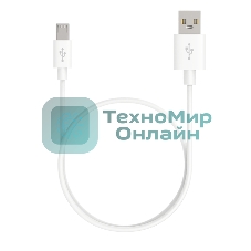 Кабель Maxvi MC-01L white USB-A - microUSB, 2A ток макс. нагрузки 2А, макс. напряжение 5V; стандарт USB 2.0; длина разъема microUSB 8,9 мм, длина кабеля 1м, материал PVC, белый