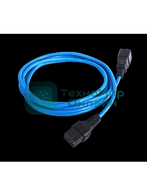 Шнур питания с фиксатором REM IEC 60320 C19/IEC 60320 C20, 16 А/250 В (3 x 1,5), длина 1,8 м, синий R-16-Cord-C19-C20-1.8-Blue