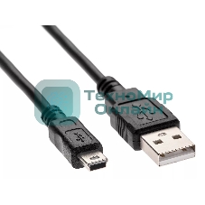 Кабель USB 2.0 A-->mini-B 5P (1.8 м) черный, Telecom TC6911BK-1.8M