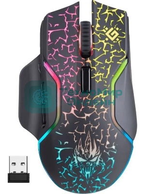 Мышь беспроводная Defender Oneshot GM-067 черный, 3200 dpi, радиоканал, USB, кнопки - 7