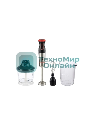 Блендер погружной Energy EN-141, 1200 Вт, 2 скорости, стакан для смешивания, венчик, измельчитель