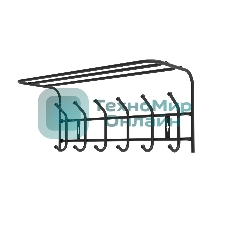Вешалка с полкой Ника-Премиум ВП6М/Ч черная, 6 крючков