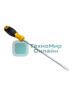 Отвертка шлицевая Deli DL6382501 8х250мм CR-V, Двухкомпонентная ручка. Хромированная