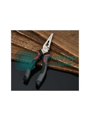 Удлиненные плоскогубцы Deli DL0103 160 мм, Cr-V, эксцентриковый шарнир, антикоррозийное покрытие, трехкомпонентная прорезиненная рукоять