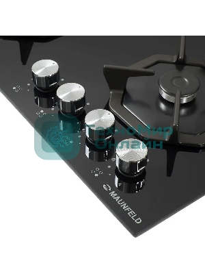 Газовая варочная панель Maunfeld EGHG.64.2CB/G, 4 конфорки, закаленное стекло, черный