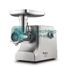Мясорубка электрическая Moulinex ME858D32 серебристый, 2100 Вт, 5.5 кг/мин, реверс, защита от перегрузки, насадки - 8