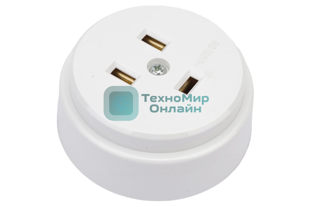 Розетка наружная разборная для плиты с заземлением 32А белая РПпл10-01-Ст