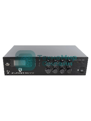 Микшер-усилитель Intrend ITMXAMP-120MT MP3, FM тюнер, USB, Bluetooth, 2хMic/3хLine входы, 1хLine выход,120 Вт, 4/8Ом/100V, IR-пульт в комплекте