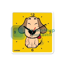 Часы настенные Centek СТ-7103 (щенок) 25х25 см, квадрат, шаговый ход, кварцевый механизм