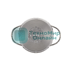 Кастрюля VICTORY 16x8см/1,3л, нержавеющая сталь 18/10, стеклянная крышка, капсульное дно