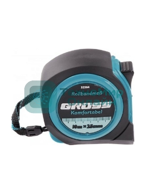 Рулетка Gross 32564 Komfortabel, 10 м х 25 мм обрезиненный корпус