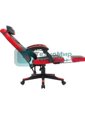 Кресло Defender DIABLO BLACK/RED черный/красный, экокожа, подставка для ног