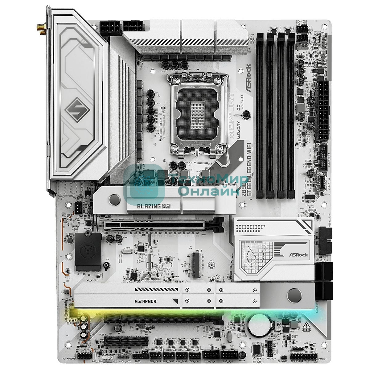 Материнская плата ASRock Z890 Steel Legend WiFi, Intel Z890, 4x4x M.2, 2x PCI-E x16, 1x PCI-E x4, 1x D-Sub нет, 1x HDMI есть, 1x DVI нет, 1x DP нет, 1x 2.5Gb LAN, Wi-Fi 802.11be, BT есть, 2x USB-C. 2x USB 2.0, 4x USB 3.2 Gen1, 2x USB 3.2 Gen2, 7.1, ATX