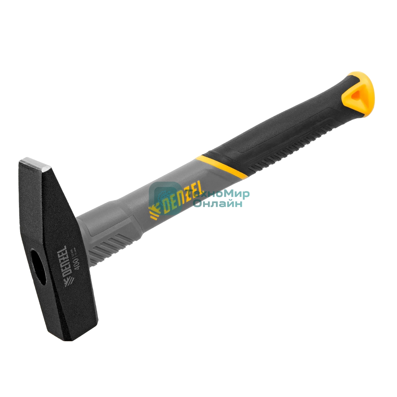 Молоток слесарный Denzel 400 г, кованый, фибергласовая рукоятка c TPR покрытием