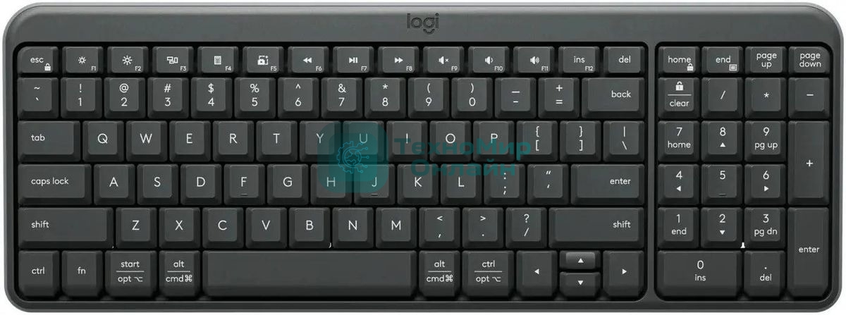 Клавиатура Logitech K250 беспроводная, Bluetooth, серый