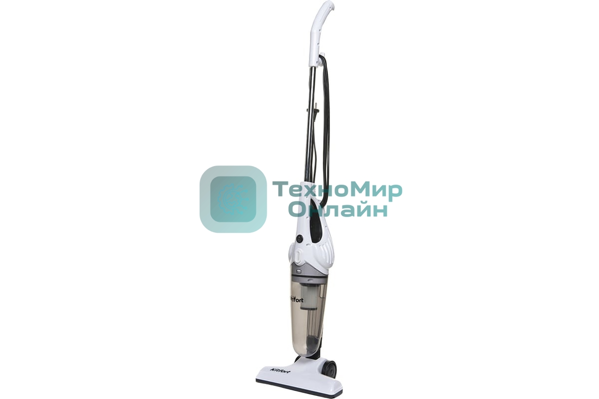 Пылесос вертикальный Kitfort КТ-510 белый, питание от сети, 650 Вт, уборка сухая, пылесборник 1,2 л