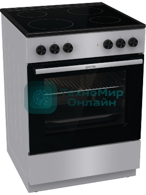 Плита электрическая Gorenje GEC6A11SG серый, конфорок 4 электрических, духовка 65 л, 60 см x 85 см x 60 см
