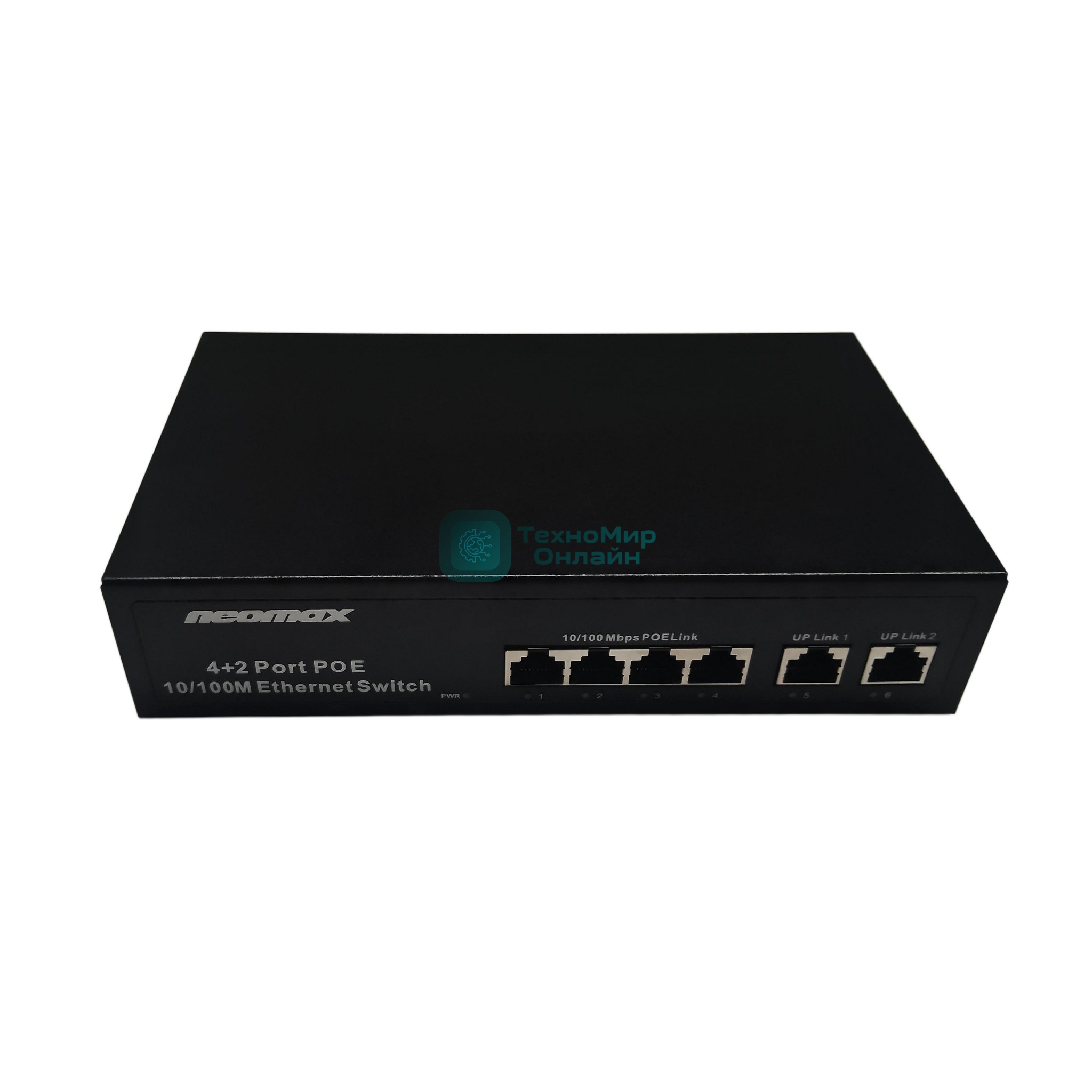 Коммутатор неуправляемый NEOMAX NMS-106PoE-100-S, 6 портов 100 Mbps, 4xPoE, металл