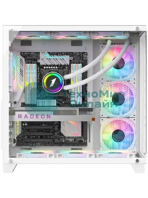 Компьютерный корпус 1STPLAYER MEGAVIEW MV8-TP белый/ATX/MV8-TP-WH