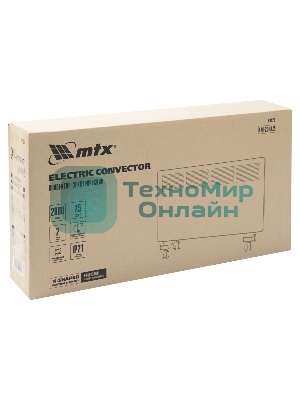 Конвектор электрический MTX КМ-2000.2 белый, 2000 Вт, 25 м2, термостат