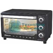 Мини-печь Sakura SA-7000BP 27л, духовка 1500Вт, механ.управление, чёрный