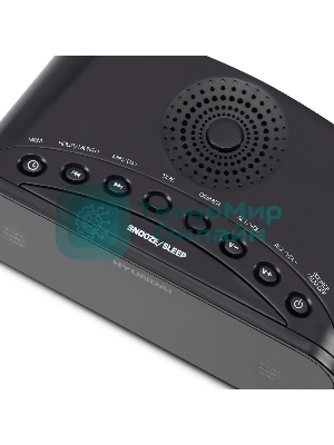 Радиобудильник Hyundai H-RCL221 черный LCD подсв:зеленая часы:цифровые FM