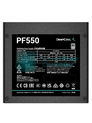 Блок питания Deepcool/GamerStorm PF550, 550Вт, 80 PLUS, 120мм, черный