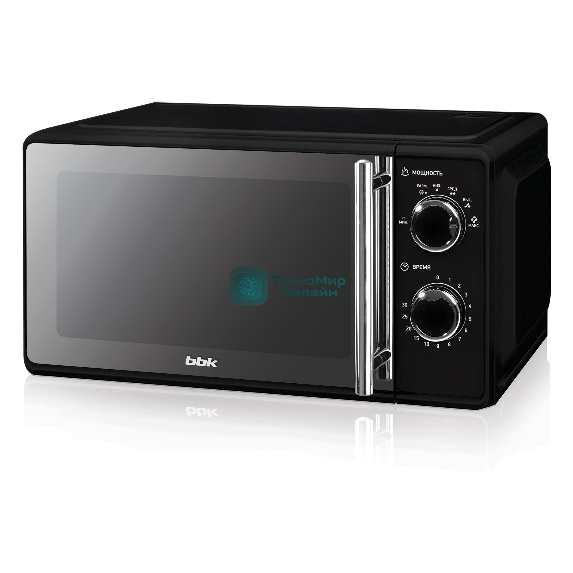 Микроволновая печь BBK 17MWS-794M/B-M черный, 17 л, 700 Вт, переключатели - поворотный механизм