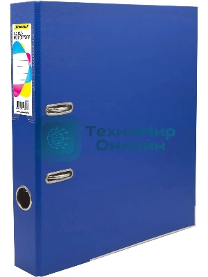Папка-регистратор Silwerhof 2013371 A4 50мм, ПВХ/бумага синий, металлическая окантовка, сборная (упаковка: 2шт)
