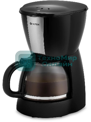 Кофеварка капельная Vitek VT-1503 черный, исп. кофе - молотый, 1.2 л, 900 Вт.