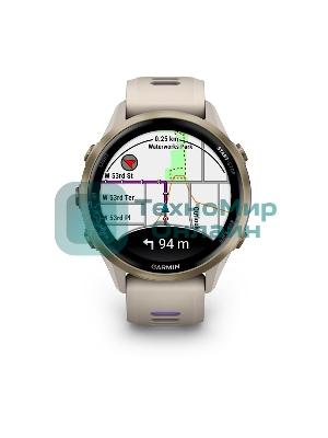 Умные часы Garmin Forerunner 970 золотистый титановый безель, серо-фиолетовый ремешок 47мм