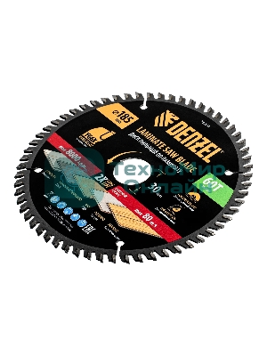 Пильный диск по ламинату Denzel ф185 х 30 мм, 60 зубьев