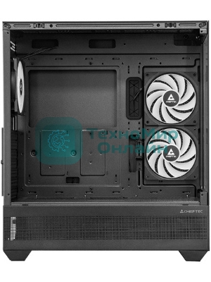 Компьютерный корпус Chieftec Vista черный без БП ATX 3x120мм 1xUSB2.0 1xUSB3.0 1xUSB3.1 audio bott PSU