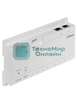 Коммутатор Dahua DHI-VTNS1060A, 6×PoE (24 В) + 2×Uplink, неуправляемый