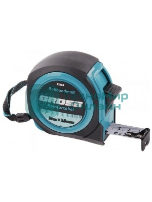 Рулетка Gross 32564 Komfortabel, 10 м х 25 мм обрезиненный корпус